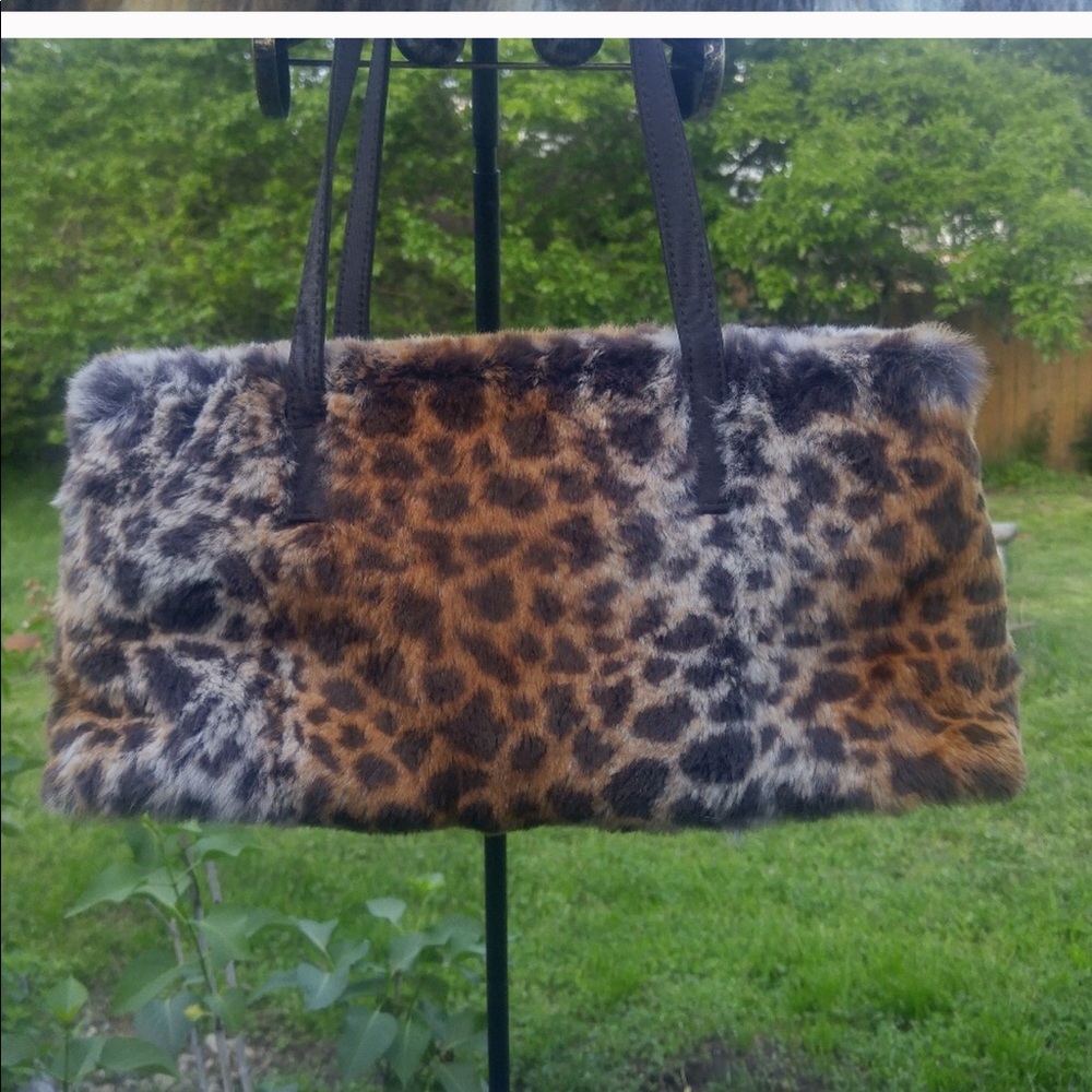 Rabbit fur Cheetah bag